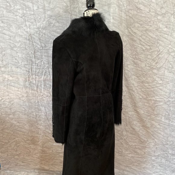 Prima Pelle Genuine Toscana Shearling Lamb Fur Coat with beadwork, Size M - Picture 2 of 7